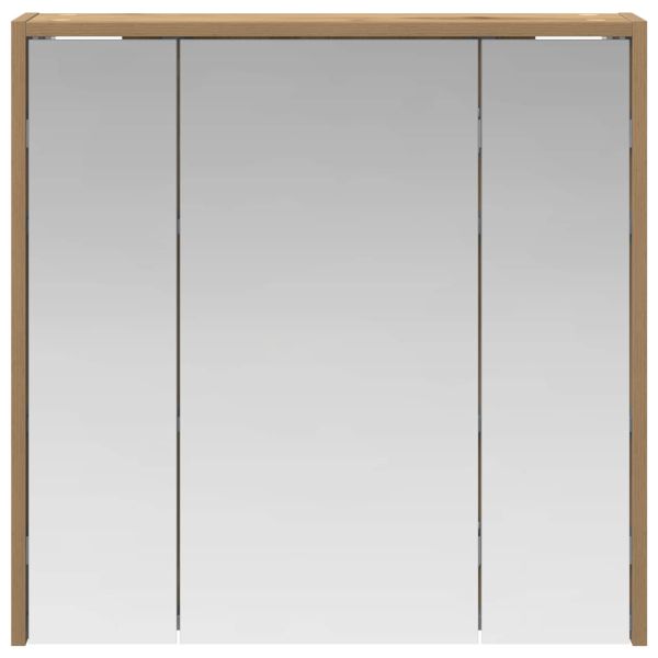 Шкаф с огледало за баня Дъб Артизан 63,5 x 16 x 62,5 см