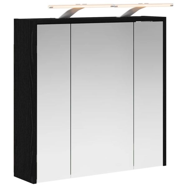 Шкаф с огледало за баня Черния дъб 63,5 x 16 x 62,5 см