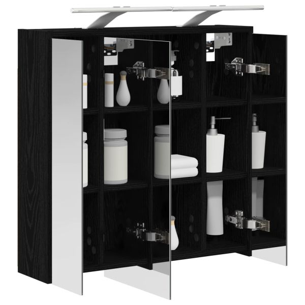 Шкаф с огледало за баня Черния дъб 63,5 x 16 x 62,5 см