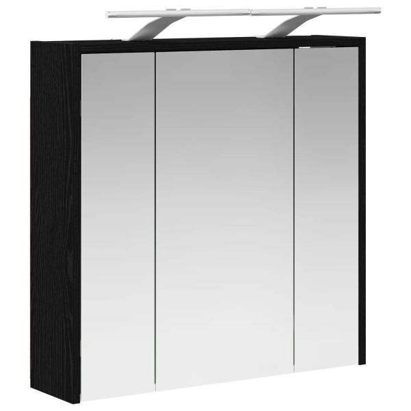 Шкаф с огледало за баня Черния дъб 63,5 x 16 x 62,5 см