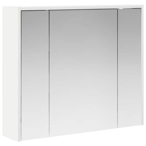Шкаф с огледало за баня Бяло 73,5 x 16 x 62,5 см