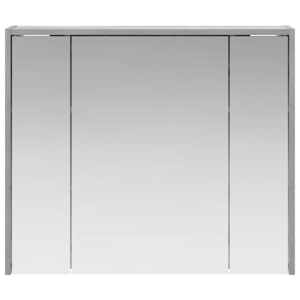 Шкаф с огледало за баня Сив Сонома 73,5 x 16 x 62,5 см