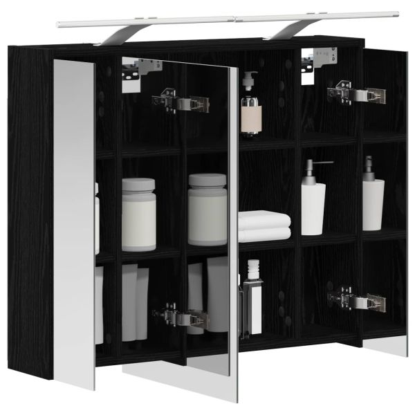 Шкаф с огледало за баня Черния дъб 73,5 x 16 x 62,5 см