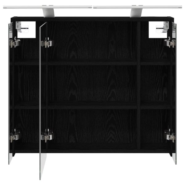 Шкаф с огледало за баня Черния дъб 73,5 x 16 x 62,5 см