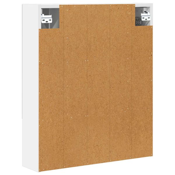 Шкаф с огледало за баня Бяло 60 x 14.5 x 70 см Инженерно дърво