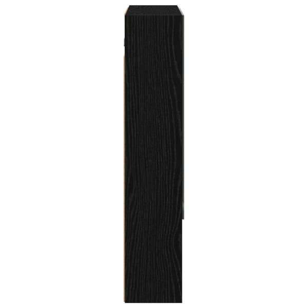 Шкаф с огледало за баня с рафт Черния дъб 60 x 14.5 x 70 см