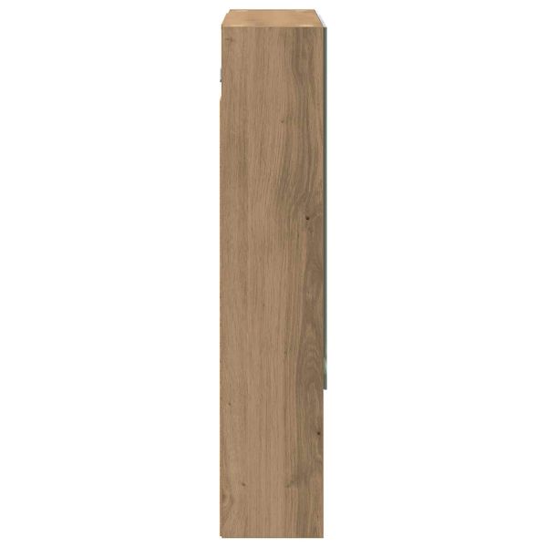 Шкаф с огледало за баня с рафт Дъб Артизан 60 x 14.5 x 70 см