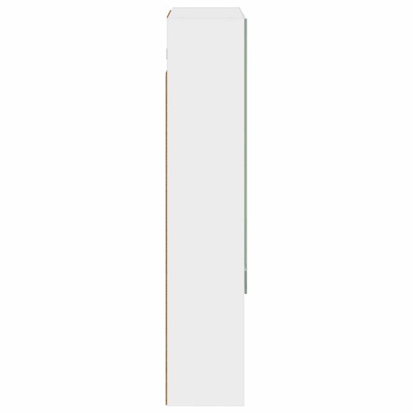 Шкаф с огледало за баня Бяло 50 x 14,5 x 70 см Инженерно дърво