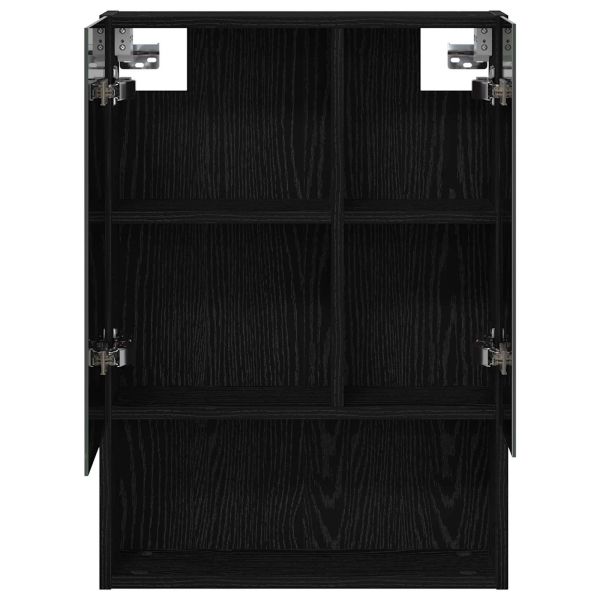 Шкаф с огледало за баня с рафт Черния дъб 50 x 14,5 x 70 см
