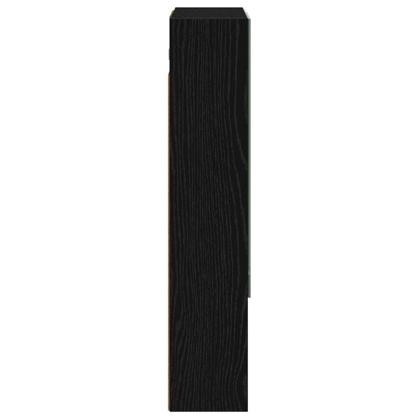 Шкаф с огледало за баня с рафт Черния дъб 50 x 14,5 x 70 см