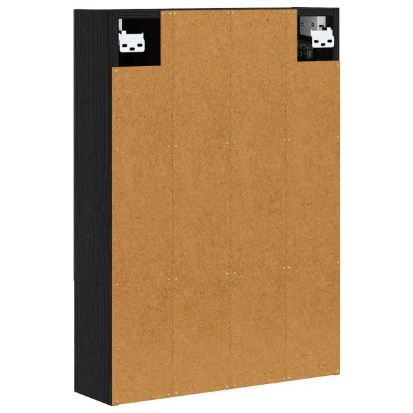 Шкаф с огледало за баня с рафт Черния дъб 50 x 14,5 x 70 см