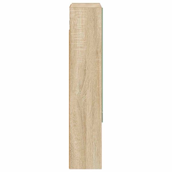 Шкаф с огледало за баня с рафт Сонома дъб 50 x 14,5 x 70 см