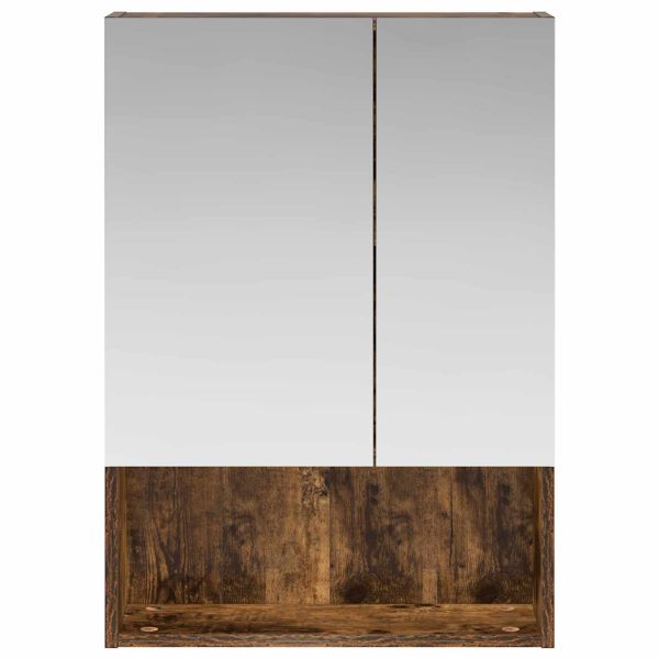 Шкаф с огледало за баня с рафт Димян дъб 50 x 14,5 x 70 см