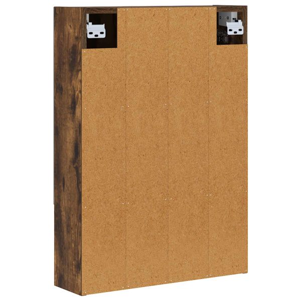 Шкаф с огледало за баня с рафт Димян дъб 50 x 14,5 x 70 см