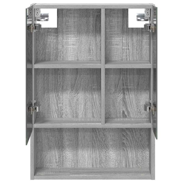 Шкаф с огледало за баня с рафт Сив Сонома 50 x 14,5 x 70 см