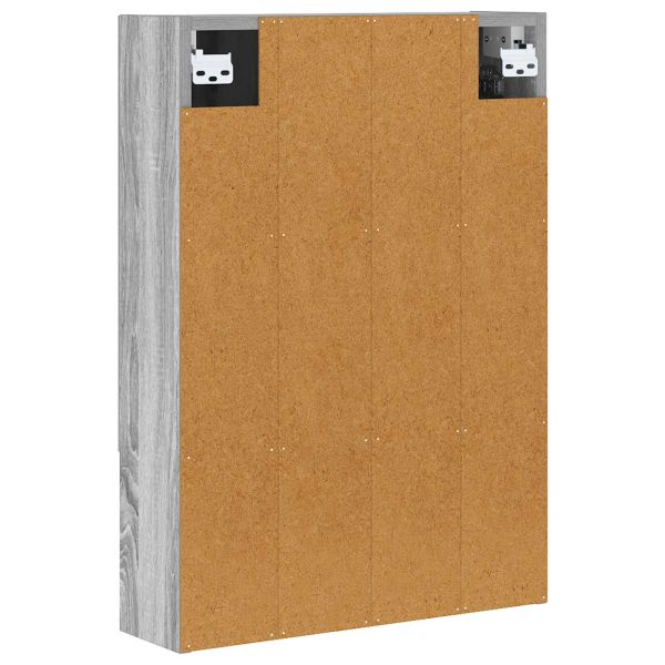 Шкаф с огледало за баня с рафт Сив Сонома 50 x 14,5 x 70 см