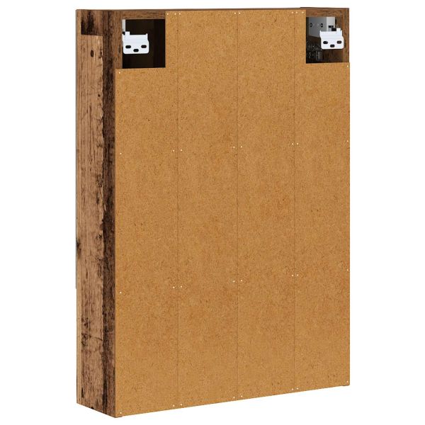 Шкаф с огледало за баня с рафт Старо дърво 50 x 14,5 x 70 см