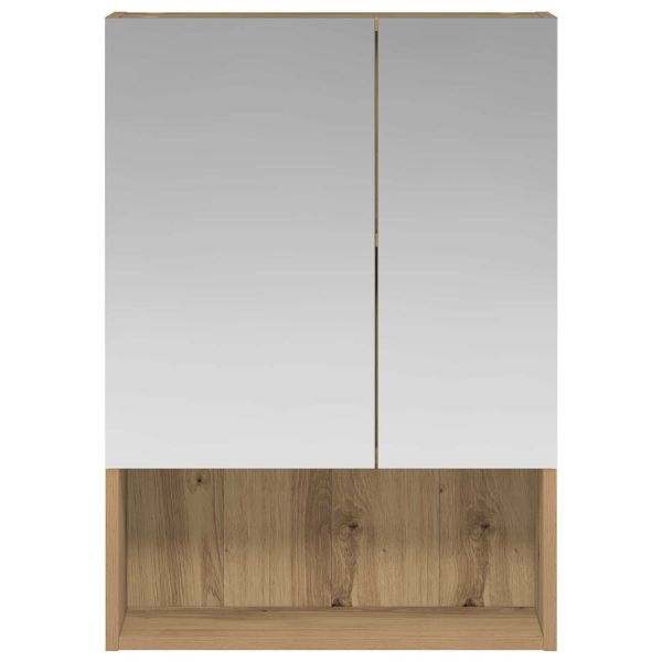 Шкаф с огледало за баня с рафт Дъб Артизан 50 x 14,5 x 70 см