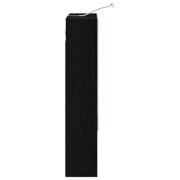 Шкаф с огледало за баня с рафт Черния дъб 50 x 14,5 x 70 см