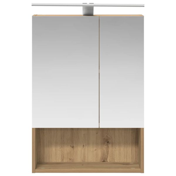Шкаф с огледало за баня с рафт Дъб Артизан 50 x 14,5 x 70 см