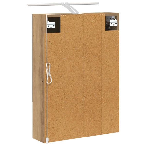 Шкаф с огледало за баня с рафт Дъб Артизан 50 x 14,5 x 70 см