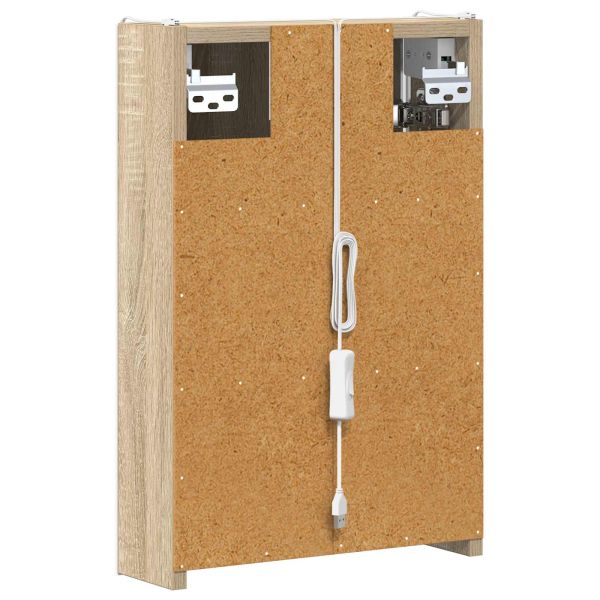 Шкаф с огледало за баня Сонома дъб 33 x 11,5 x 50 см