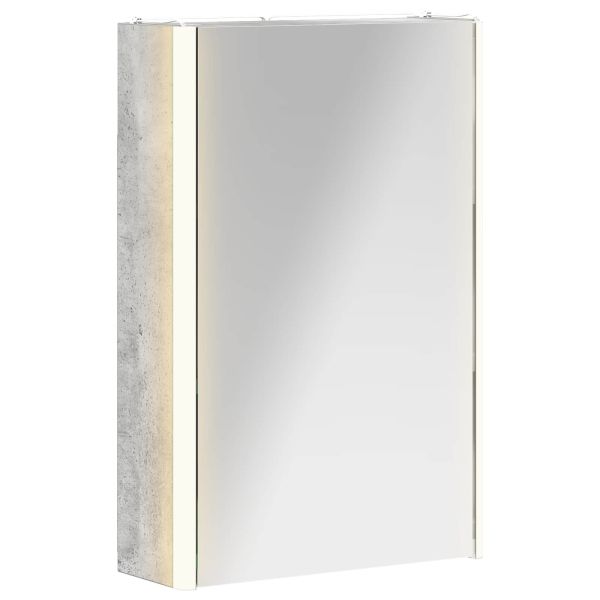 Шкаф с огледало за баня Циментено сиво 33 x 11,5 x 50 см