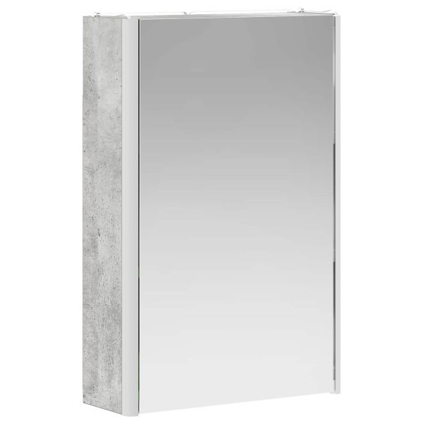 Шкаф с огледало за баня Циментено сиво 33 x 11,5 x 50 см