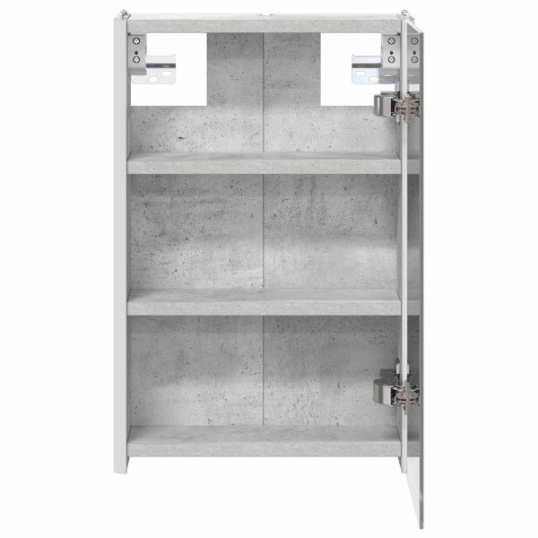 Шкаф с огледало за баня Циментено сиво 33 x 11,5 x 50 см