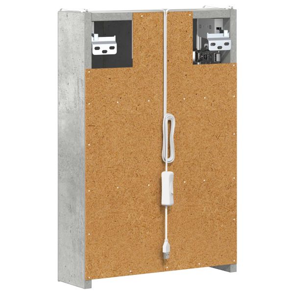 Шкаф с огледало за баня Циментено сиво 33 x 11,5 x 50 см