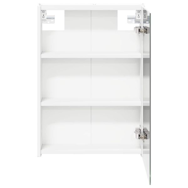Шкаф с огледало за баня Бяло 43 x 11,5 x 60,5 см