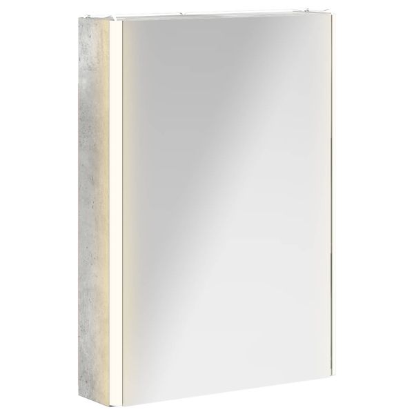 Шкаф с огледало за баня Циментено сиво 43 x 11,5 x 60,5 см