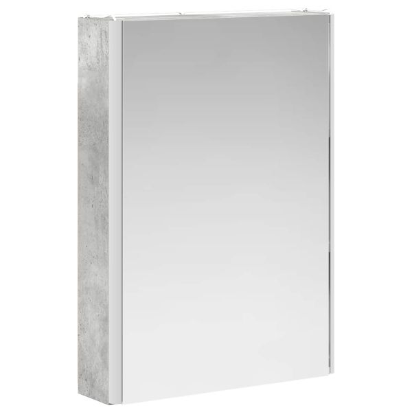 Шкаф с огледало за баня Циментено сиво 43 x 11,5 x 60,5 см