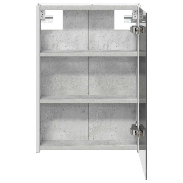 Шкаф с огледало за баня Циментено сиво 43 x 11,5 x 60,5 см