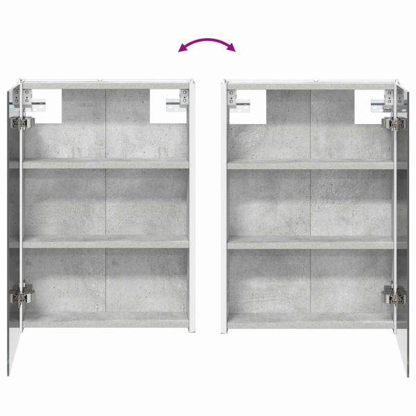 Шкаф с огледало за баня Циментено сиво 43 x 11,5 x 60,5 см