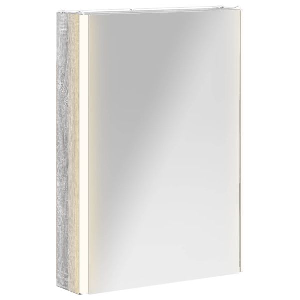 Шкаф с огледало за баня Сив Сонома 43 x 11,5 x 60,5 см