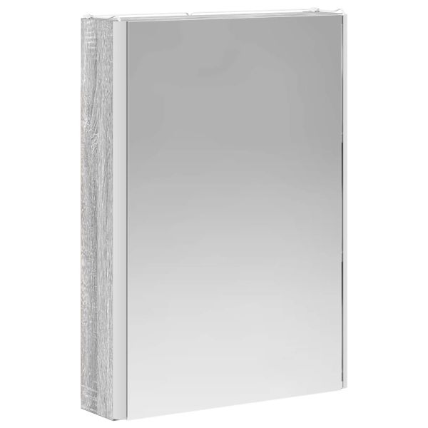 Шкаф с огледало за баня Сив Сонома 43 x 11,5 x 60,5 см