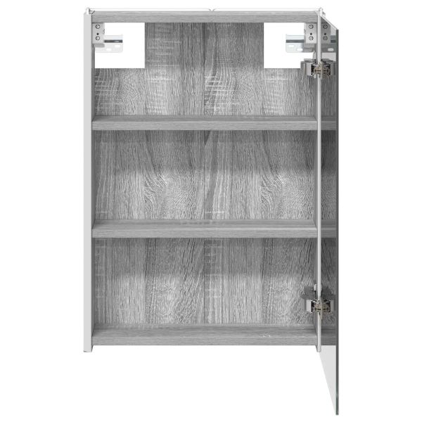 Шкаф с огледало за баня Сив Сонома 43 x 11,5 x 60,5 см