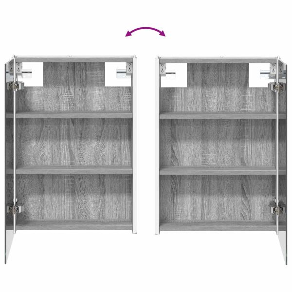 Шкаф с огледало за баня Сив Сонома 43 x 11,5 x 60,5 см