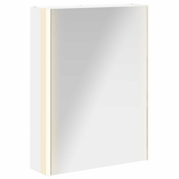 Шкаф с огледало за баня Бяло 53,5 x 15,5 x 70 см