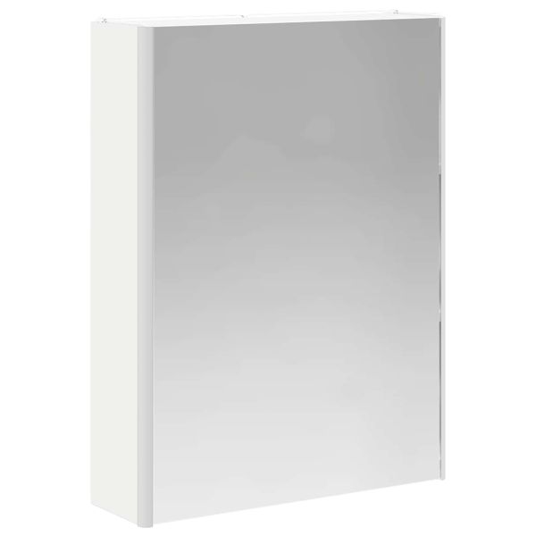 Шкаф с огледало за баня Бяло 53,5 x 15,5 x 70 см