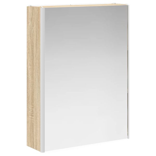 Шкаф с огледало за баня Сонома дъб 53,5 x 15,5 x 70 см