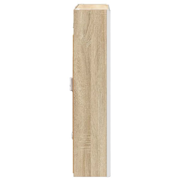 Шкаф с огледало за баня Сонома дъб 53,5 x 15,5 x 70 см