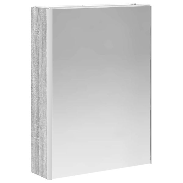 Шкаф с огледало за баня Сив Сонома 53,5 x 15,5 x 70 см