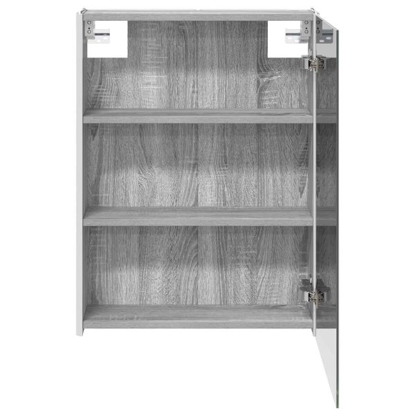 Шкаф с огледало за баня Сив Сонома 53,5 x 15,5 x 70 см