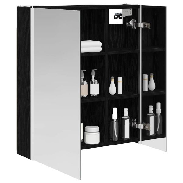 Шкаф с огледало за баня Черния дъб 63,5 x 15,5 x 70 см
