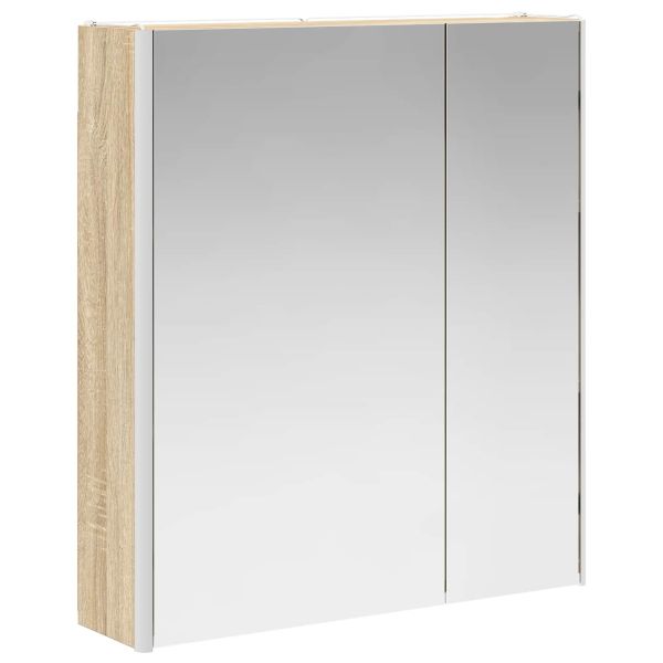 Шкаф с огледало за баня Сонома дъб 63,5 x 15,5 x 70 см