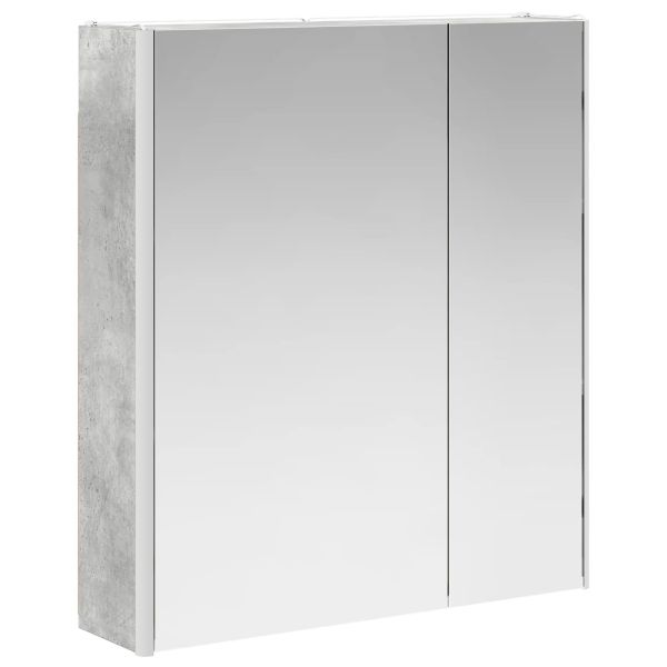 Шкаф с огледало за баня Циментено сиво 63,5 x 15,5 x 70 см