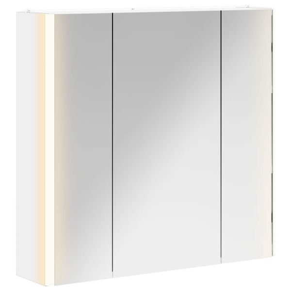 Шкаф с огледало за баня Бяло 63,5 x 15,5 x 60,5 см