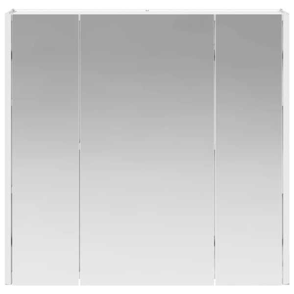 Шкаф с огледало за баня Бяло 63,5 x 15,5 x 60,5 см